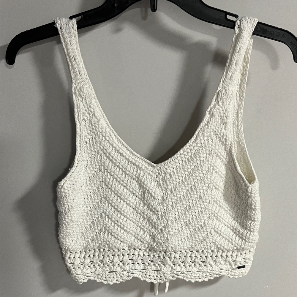 Hollister Cream Knit Sleeveless Top
